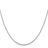14K White Gold 1.25mm Round Parisian Wheat Chain with Lobster Clasp, 16" view 2