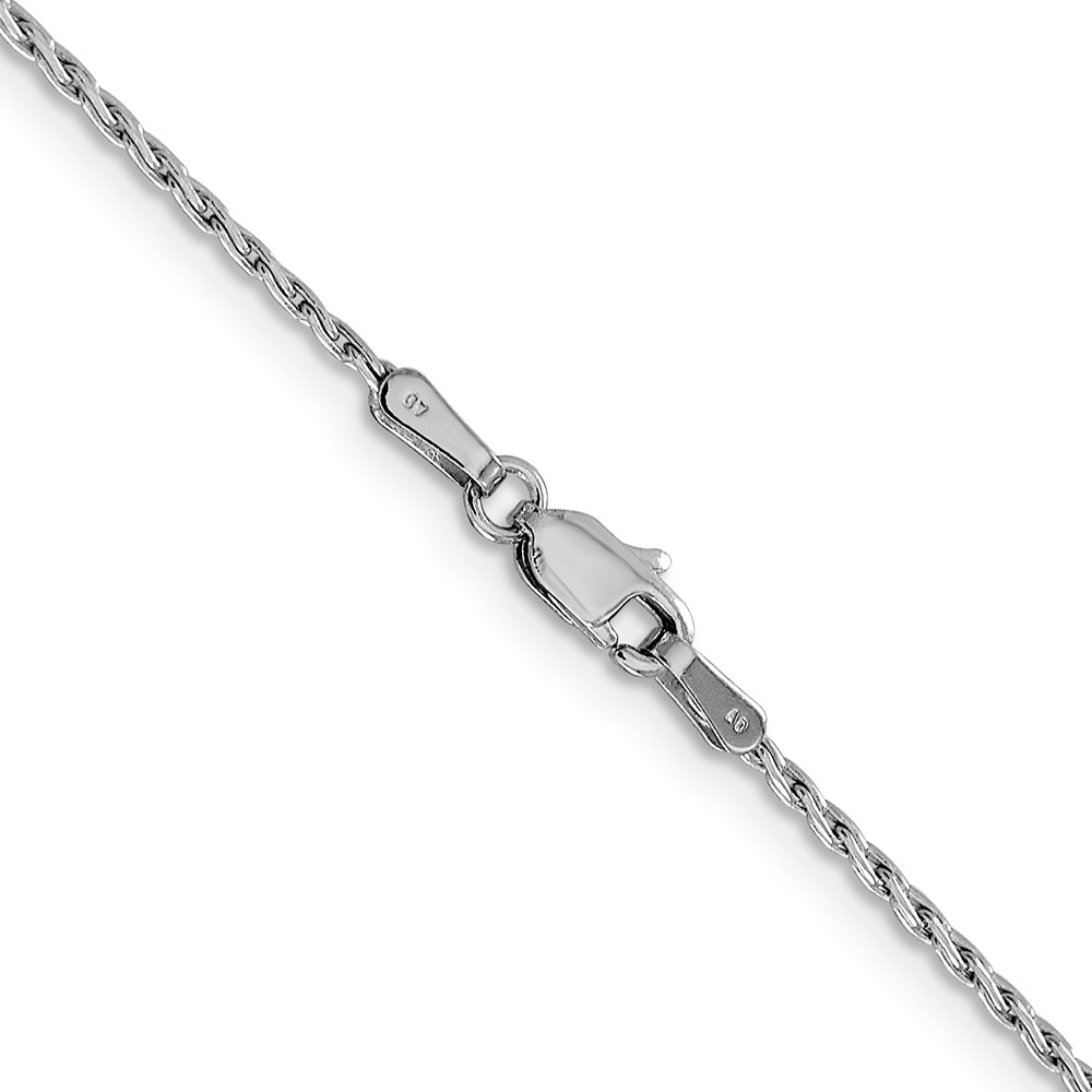 14K White Gold 16 inch 1.25mm Round Parisian Wheat with Lobster Clasp Chain (PEN70-16)
