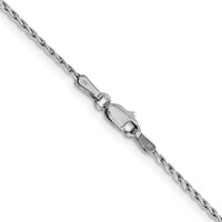14K White Gold 1.25mm Round Parisian Wheat Chain with Lobster Clasp, 16" view 3