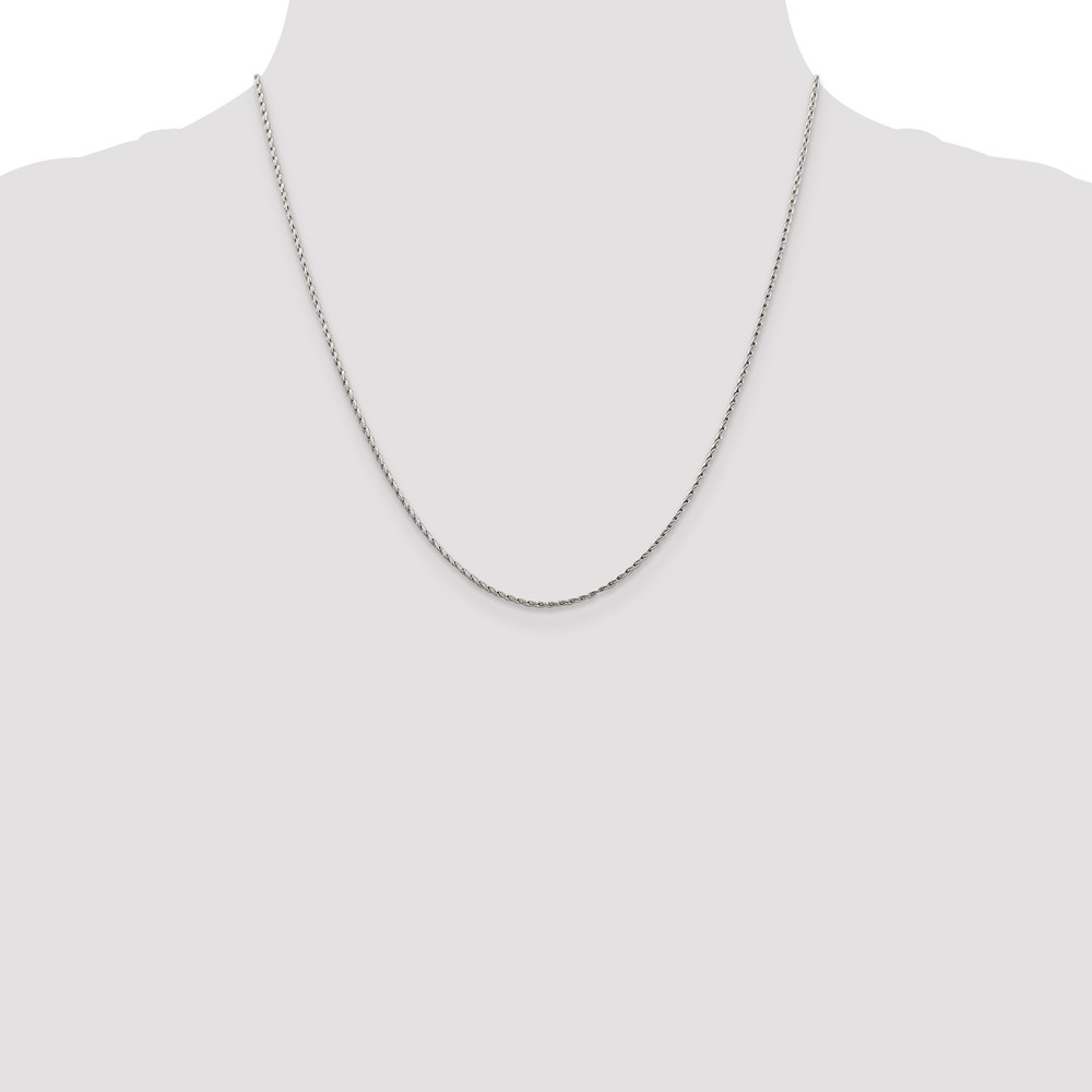 14K White Gold 20 inch 1.25mm Round Parisian Wheat with Lobster Clasp Chain (PEN70-20)
