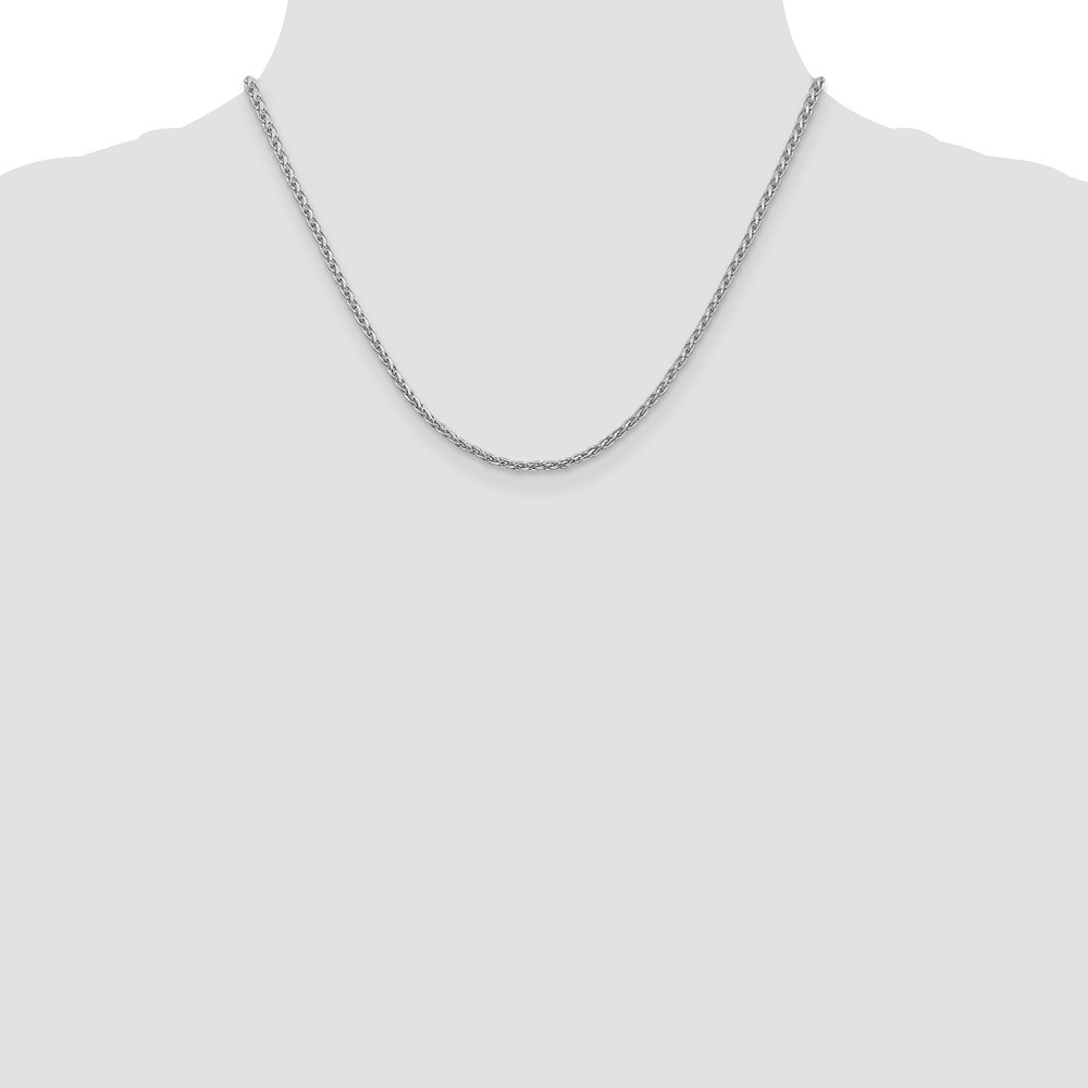14K White Gold 18 inch 2.25mm Parisian Wheat with Lobster Clasp Chain (PEN72-18)