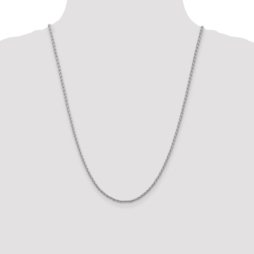 14K White Gold 24 inch 2.25mm Parisian Wheat with Lobster Clasp Chain (PEN72-24)