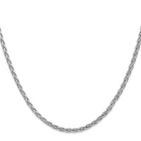 14K White Gold 4mm Parisian Wheat Chain with Lobster Clasp, 16" view 2