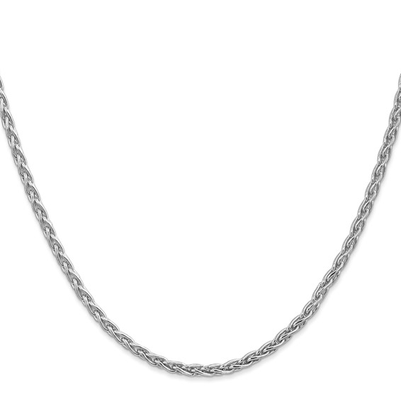 14K White Gold 4mm Parisian Wheat with Lobster Clasp Chain (per inch)