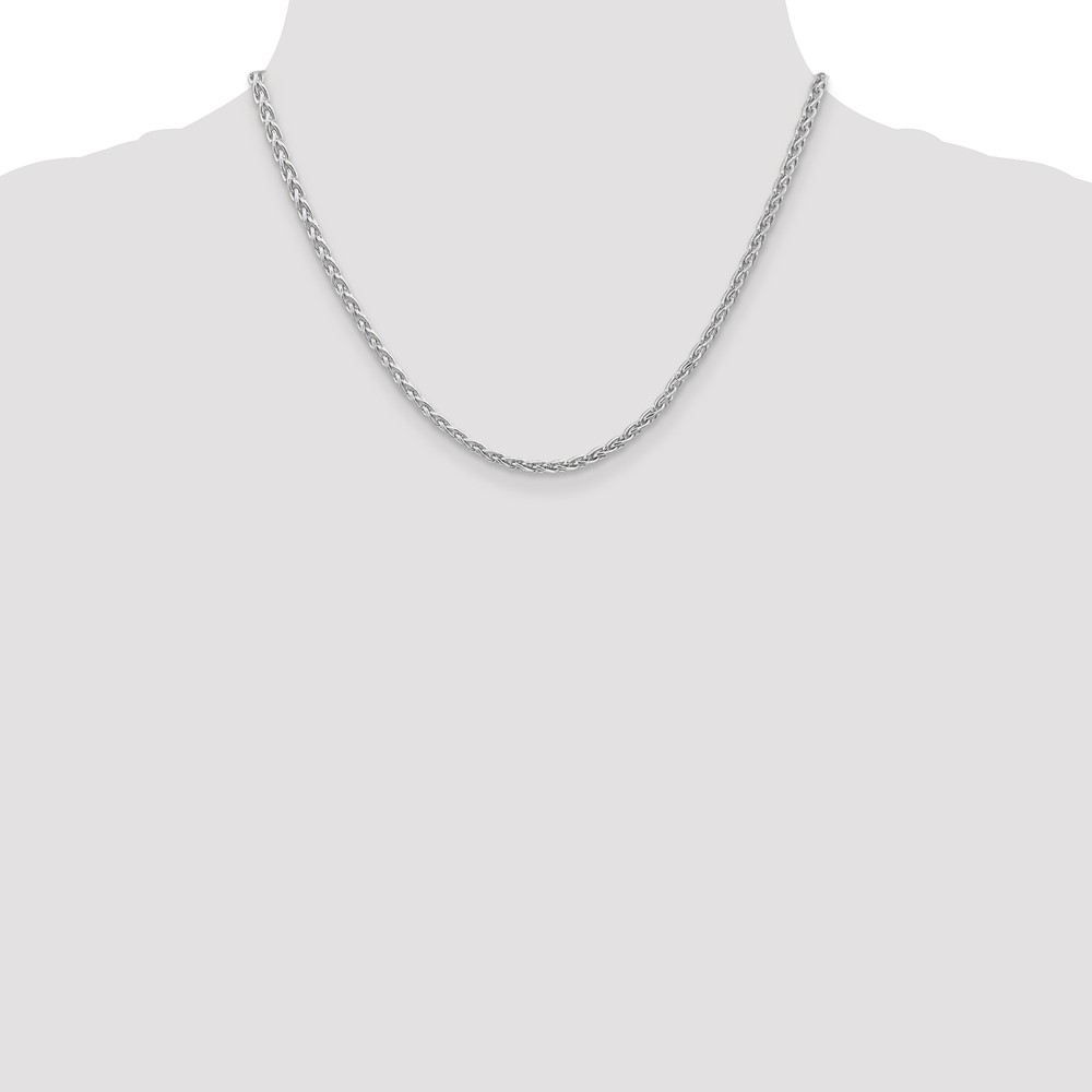 14K White Gold 18 inch 4mm Parisian Wheat with Lobster Clasp Chain (PEN73-18)