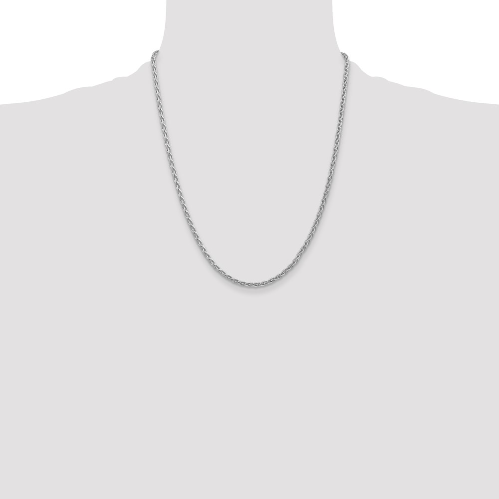 14K White Gold 22 inch 4mm Parisian Wheat with Lobster Clasp Chain (PEN73-22)