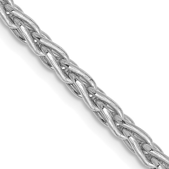 14K White Gold 4mm Parisian Wheat with Lobster Clasp Chain (per inch)