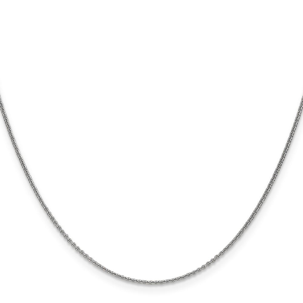 14K White Gold 30 inch 1mm Round Open Link Cable with Lobster Clasp Chain (PEN74-30)