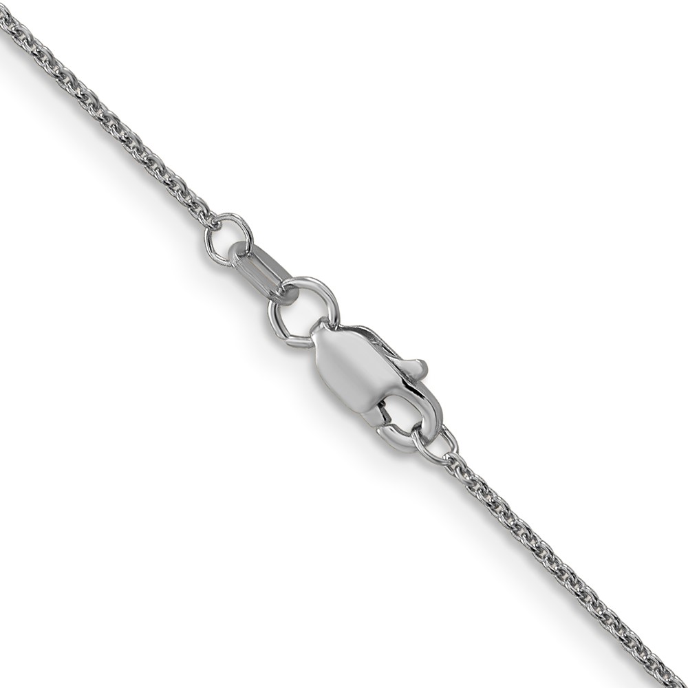 14K White Gold 30 inch 1mm Round Open Link Cable with Lobster Clasp Chain (PEN74-30)