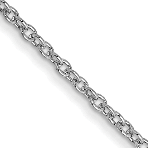 14K White Gold 30 inch 1mm Round Open Link Cable with Lobster Clasp Chain (PEN74-30)