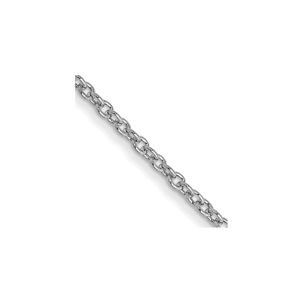 14K White Gold 30 inch 1mm Round Open Link Cable with Lobster Clasp Chain (PEN74-30)