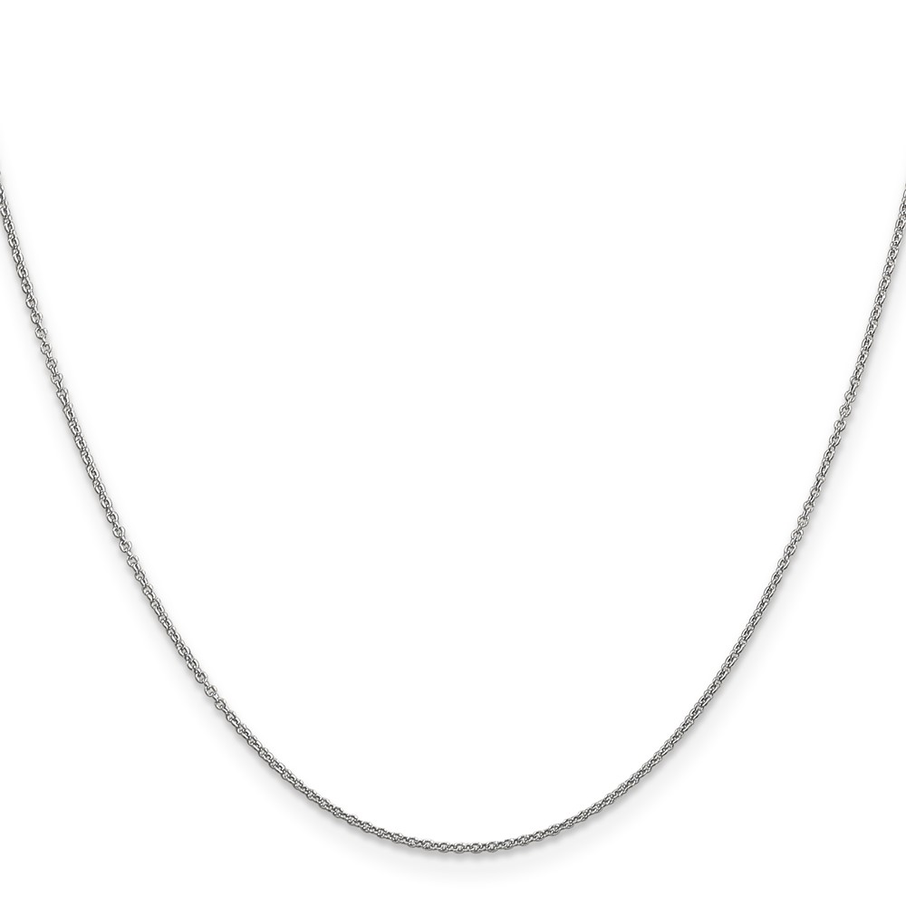 14K White Gold 24 inch .9mm Cable with Spring Ring Clasp Chain (PEN75-24)