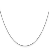14K White Gold .9mm Cable Chain with Spring Ring Clasp - 14in view 2