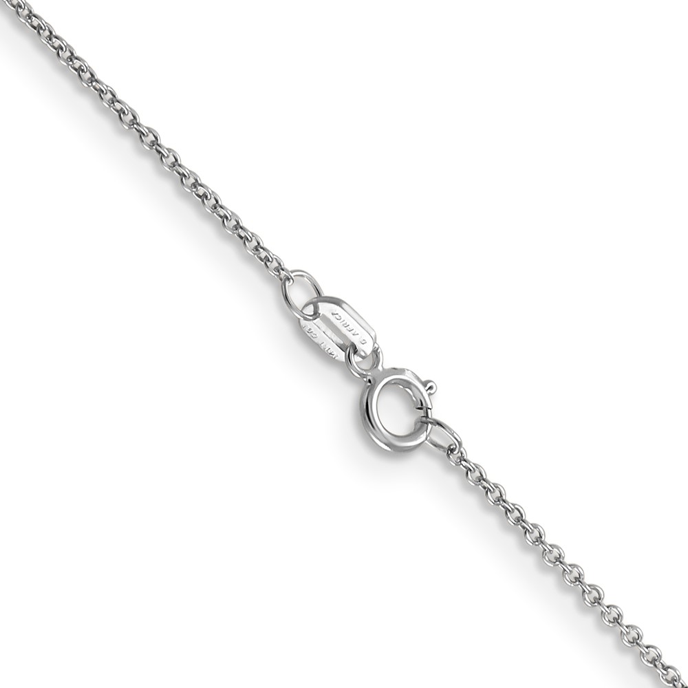 14K White Gold 24 inch .9mm Cable with Spring Ring Clasp Chain (PEN75-24)