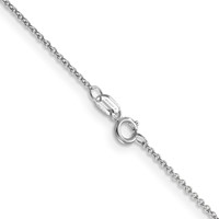 14K White Gold .9mm Cable Chain with Spring Ring Clasp - 14in view 4