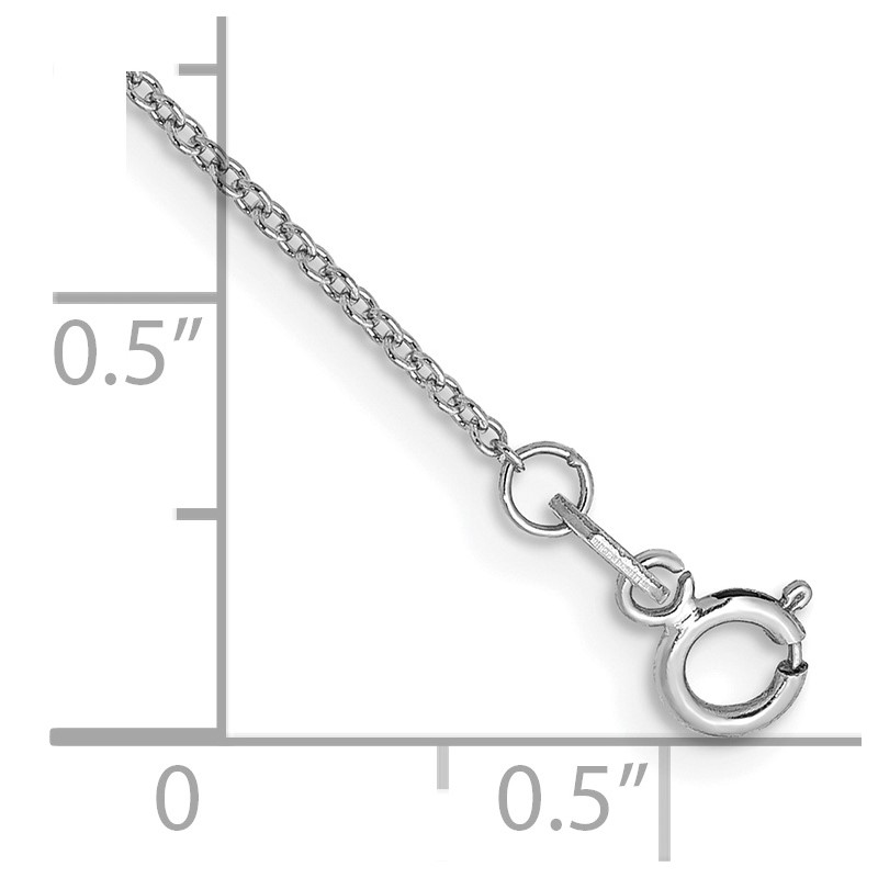 14K White Gold 10 inch .9mm Cable with Spring Ring Clasp Anklet