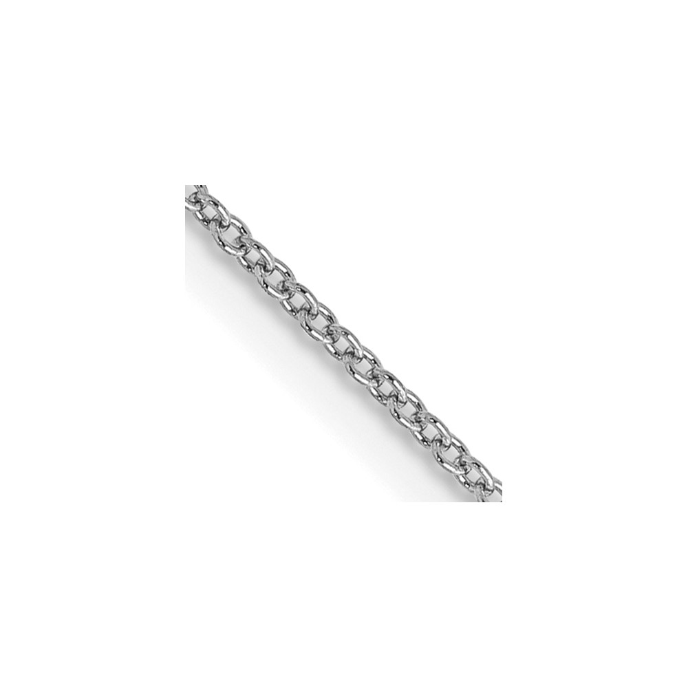 14K White Gold .9mm Cable Chain with Spring Ring Clasp