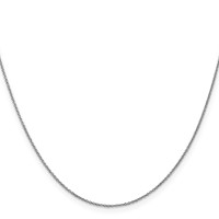 14K White Gold.9mm Cable Chain with Lobster Clasp, 14" view 2