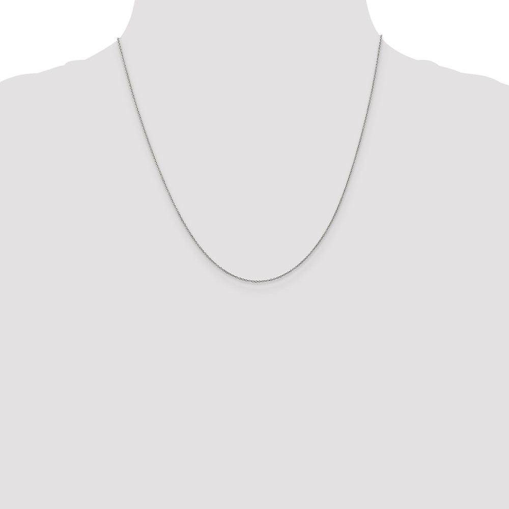 14K White Gold 20 inch .9mm Cable with Lobster Clasp Chain (PEN75L-20)