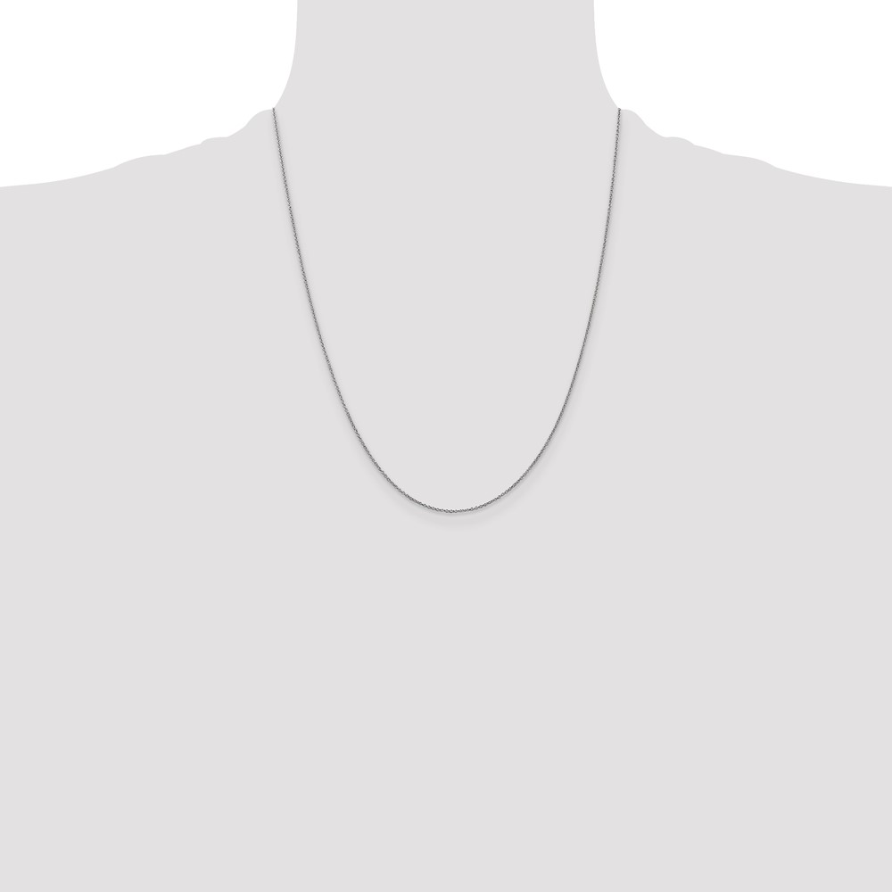 14K White Gold 22 inch .9mm Cable with Lobster Clasp Chain (PEN75L-22)