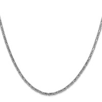 14K White Gold 2mm Byzantine Chain with Lobster Clasp, 16" view 2