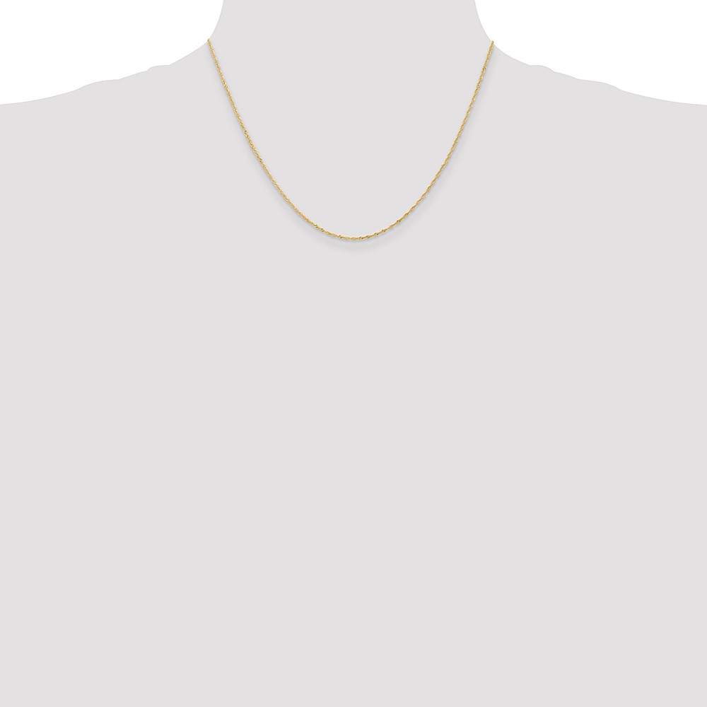 14K 18 inch 1.10mm Singapore with Spring Ring Clasp Chain (PEN9-18)