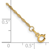 14K 1.10mm Yellow Gold Singapore Chain with Spring Ring Clasp, 7" view 2