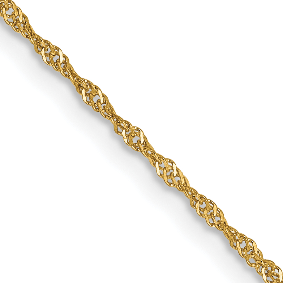 14K 16 inch 1.10mm Singapore with Spring Ring Clasp Chain (PEN9-16)