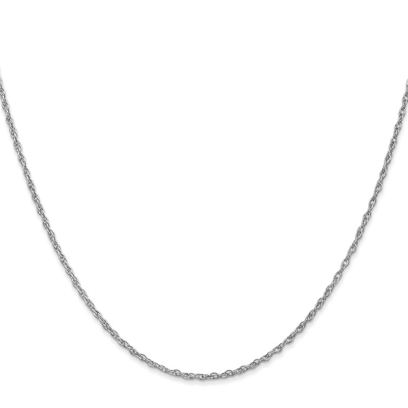 14K White Gold 22 inch 1.3mm Heavy Baby Rope with Lobster Clasp Chain