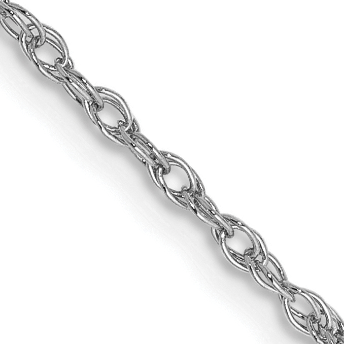14K White Gold 26 inch 1.3mm Heavy Baby Rope with Lobster Clasp Chain (PEN90-26)