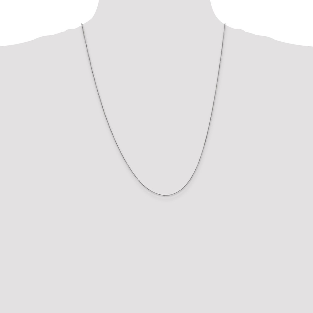 14K White Gold 24 inch .85mm Spiga with Lobster Clasp Chain (PEN95-24)