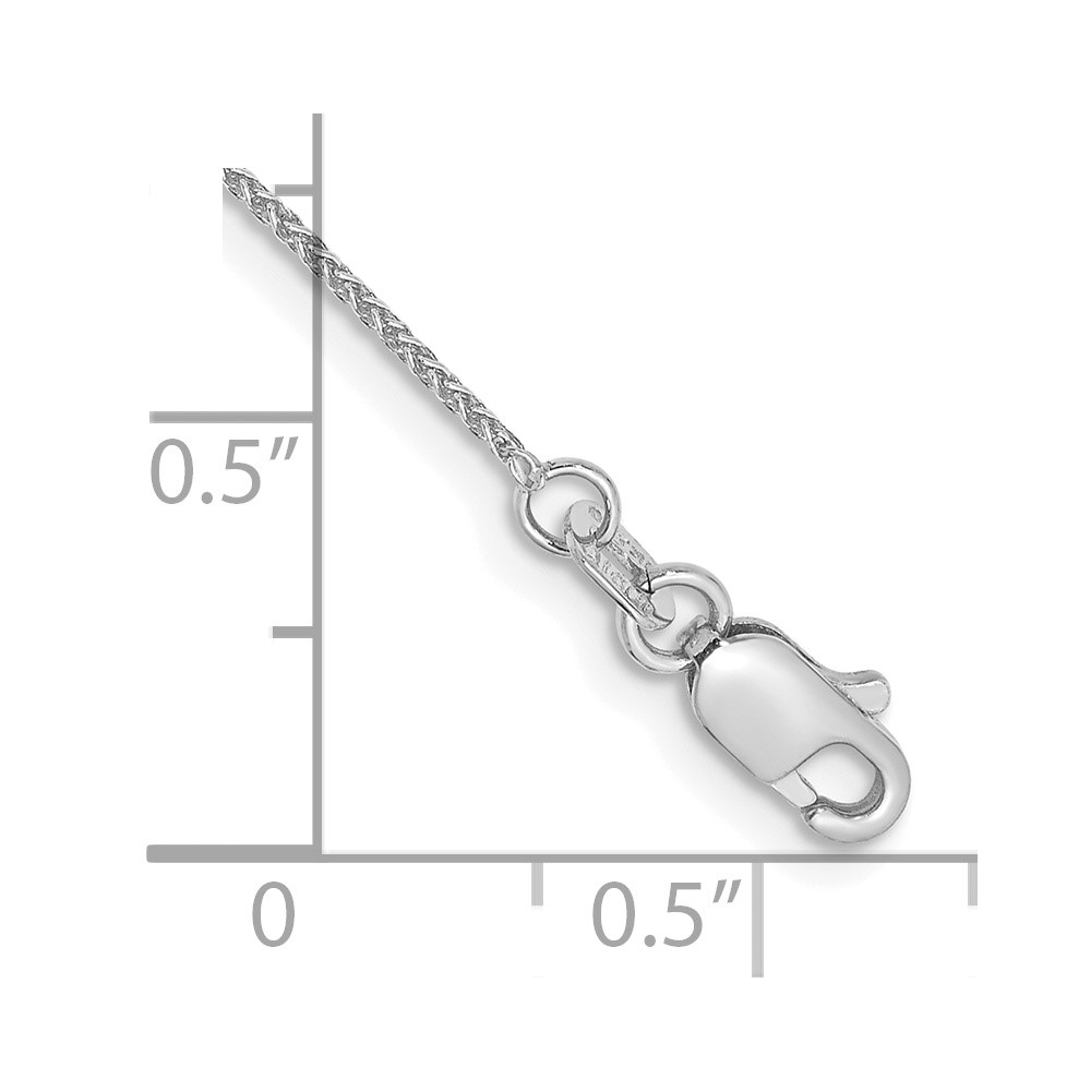 14K White Gold 6 inch .85mm Spiga with Lobster Clasp Bracelet (PEN95-6)