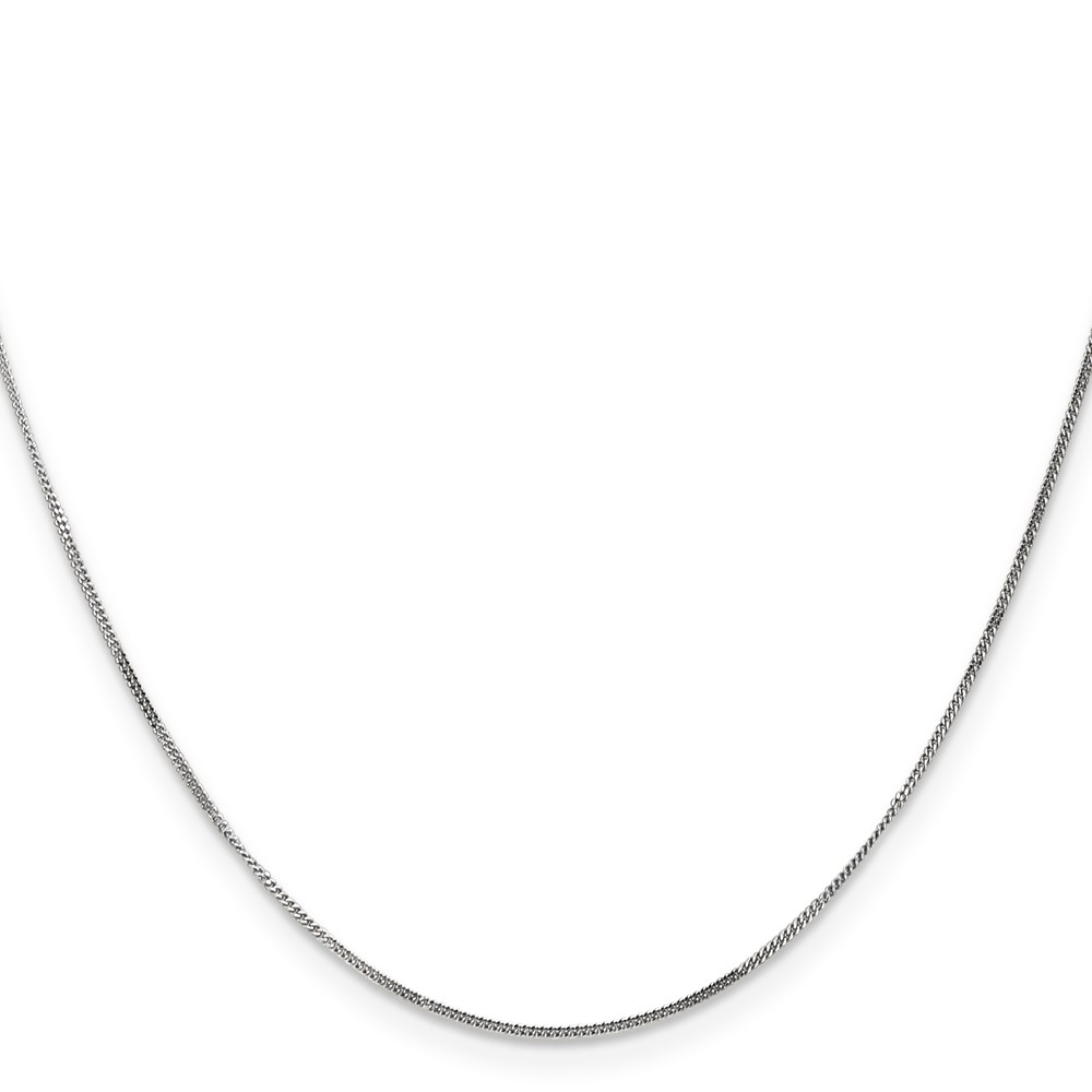 14K White Gold 18 inch .9mm Curb  with Spring Ring Clasp Pendant Chain (PEN99-18)