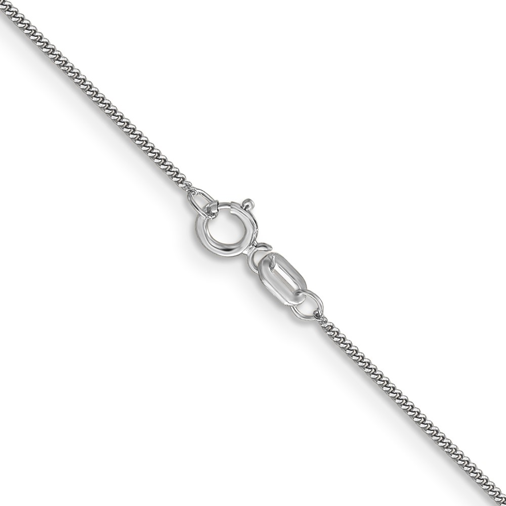 14K White Gold 18 inch .9mm Curb  with Spring Ring Clasp Pendant Chain (PEN99-18)