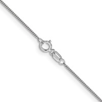 14K White Gold .9mm Curb Chain with Spring Ring Clasp Pendant - 16in view 3