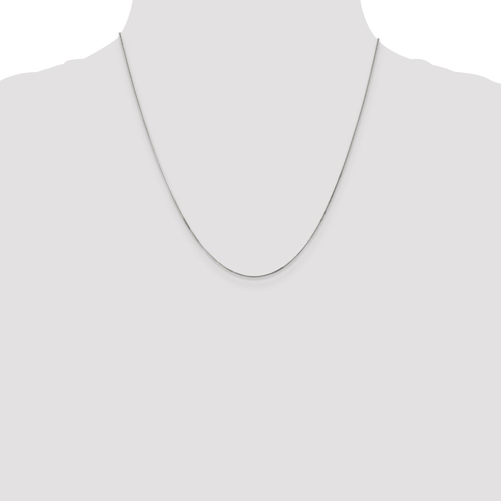 14K White Gold 20 inch .9mm Curb  with Spring Ring Clasp Pendant Chain (PEN99-20)