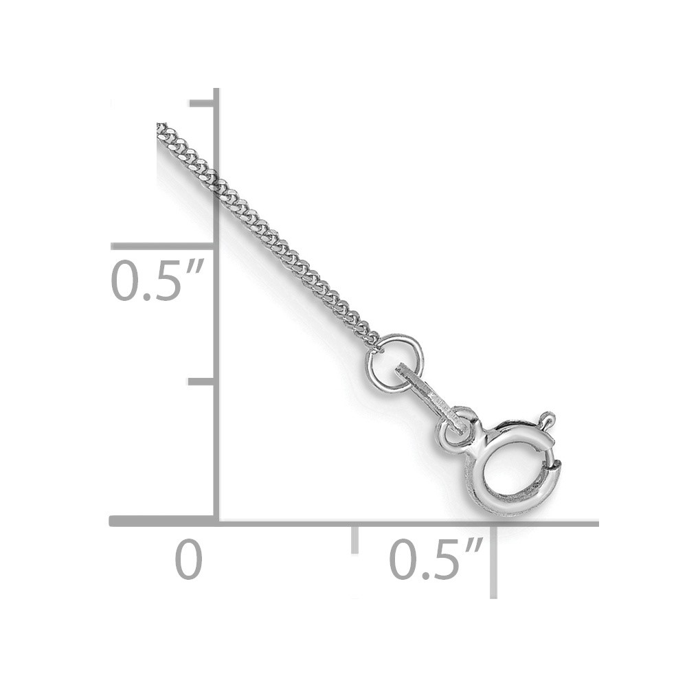 14K White Gold 10 inch .9mm Curb  with Spring Ring Clasp Anklet (PEN99-10)
