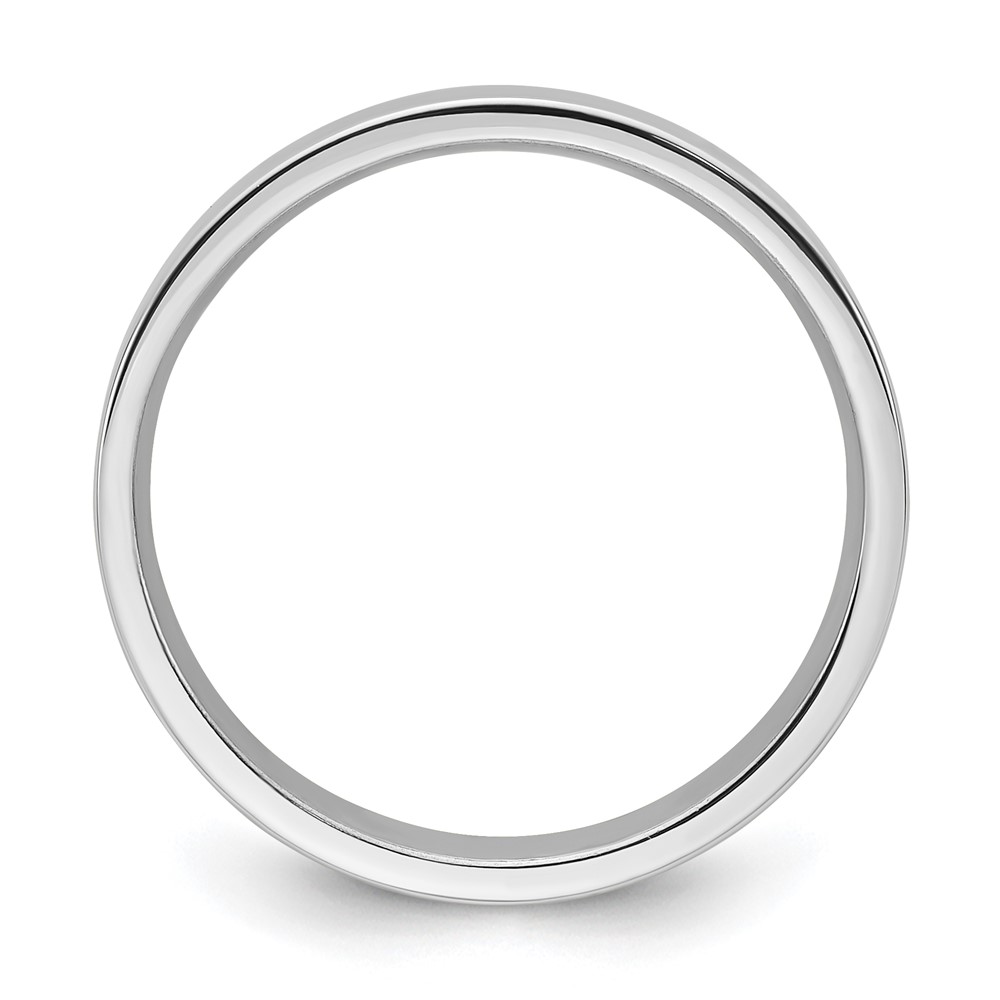Platinum 4mm Polished Flat Wedding Band Size 7 (PFB040-7)
