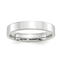 Platinum 4mm Polished Flat Wedding Band view 1