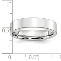 Platinum 5mm Polished Flat Wedding Band view 3