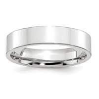 Platinum 5mm Polished Flat Wedding Band view 1