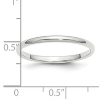 Platinum 2mm Half Round Wedding Band view 4