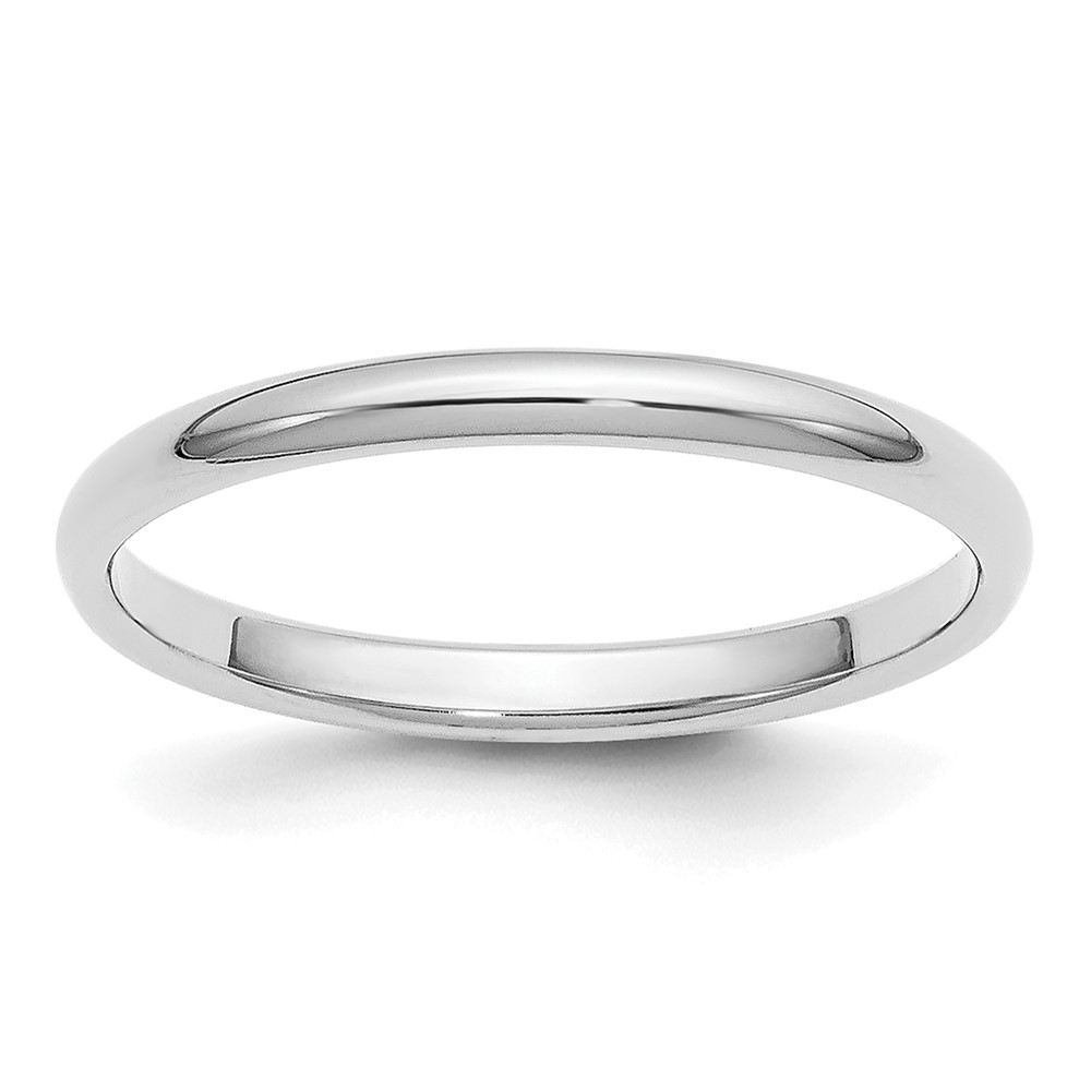 Platinum 2mm Half Round Wedding Band Size 5.5 (PHR020-5.5)