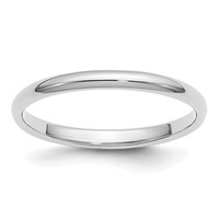Platinum 2mm Half Round Wedding Band view 1