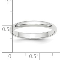 Platinum 3mm Half Round Wedding Band view 5