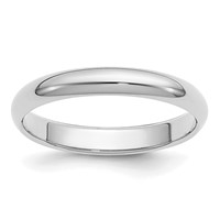 Platinum 3mm Half Round Wedding Band view 1