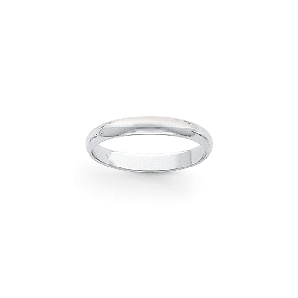 Platinum 3mm Half Round Wedding Band Size 5 (PHR030-5)