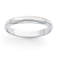 Platinum 3mm Half Round Wedding Band view 2