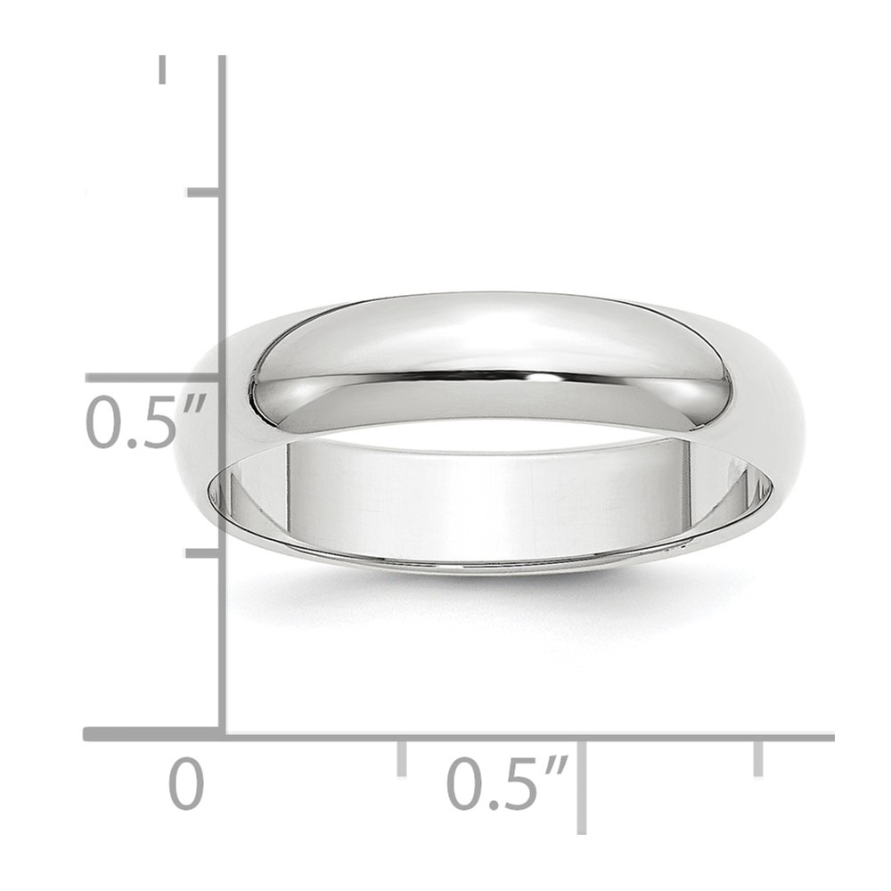 Platinum 5mm Half Round Wedding Band Size 8 (PHR050-8)