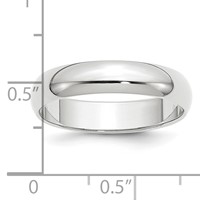 Platinum 5mm Half Round Wedding Band view 4